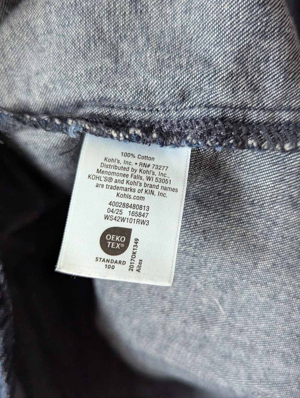 Sonoma Dark Indigo Denim Short Sleeve Henley Top - Picture 6 of 6